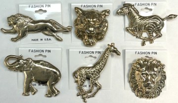 Zoo Animal Brooch Pin Assortment