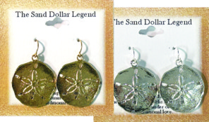 Sand Dollar DANGLE Earrings Gold & Silver Plated