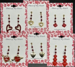 Valentine Assorted Dangle EARRINGS With Austrian Crystals