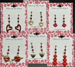 ValentINe Assorted Dangle EarrINgs With Austrian Crystals