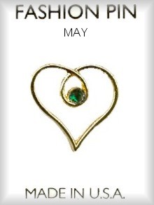 BIRTHSTONE Heart Pins