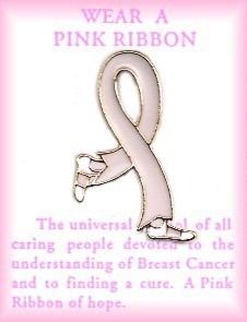 BREAST CANCER ''Walk for Life'' Awareness Ribbon Pin