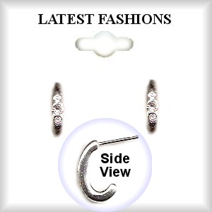 Hoop EarrINgs Silver Plated & Austrian Crystal Stones