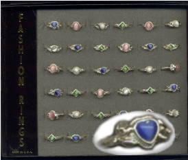 ADULT ''Gemstone'' Silver-Tone Rings