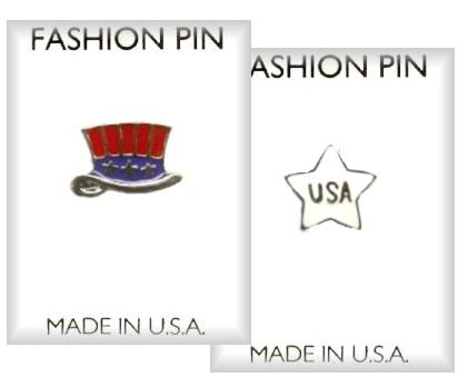 USA Star & Uncle Sam Hat Lapel PIN Assortment