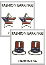 USA Star and Uncle Sam HAT Earrings