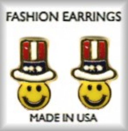 Uncle Sam Smiley Face EARRINGS