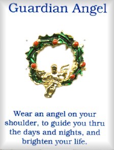 Christmas Angel in Wreath Pin