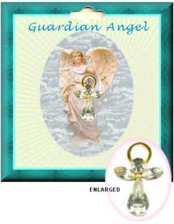 Guardian Angel Austrian Crystal  Pin