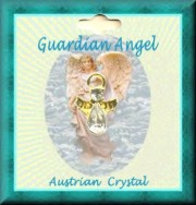 Guardian Angel Pin With 2 Austrian Crystal Stones