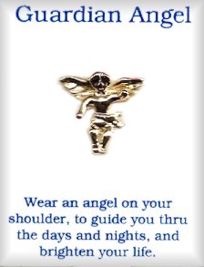 Guardian Angel Lapel PIN Gold Plate