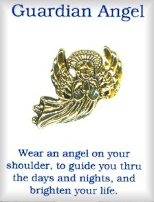 Guardian Angel Tac Pin Antique GOLD Plate