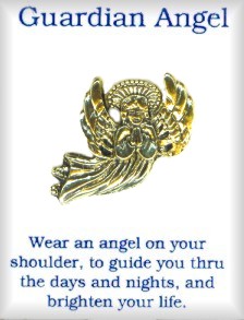 Guardian ANGEL Tac PIN Antique Gold Plate