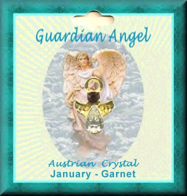 Guardian Angel BIRTHSTONE Pin With 2 Crystal Stones