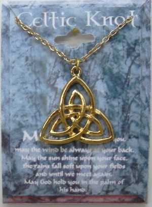 Irish Celtic Knot 18 INch Necklace Gold Plate