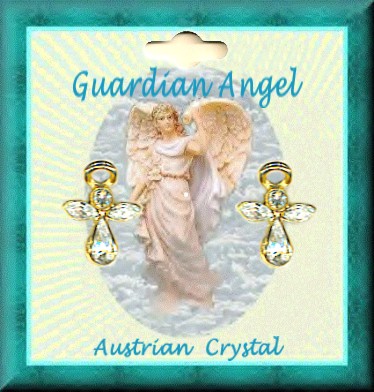 Guardian Angel Austrian Crystal Pierced EARRINGS