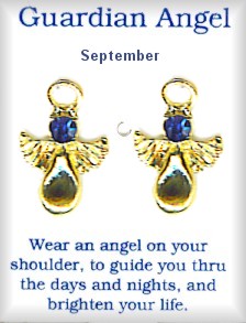 Guardian Angel BIRTHSTONE Crystal Earrings
