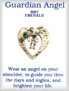 Guardian ANGEL Eternity Heart Birthstone PIN