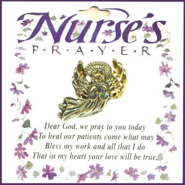 Nurse's Prayer Guardian Angel Pin