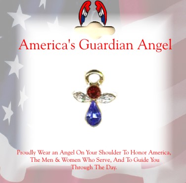 USA Guardian Angel Austrian Crystal Pin