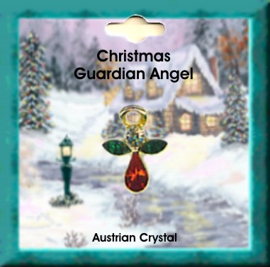 CHRISTMAS Crystal Angel pin