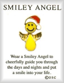 CHRISTMAS Santa Smiley Angel Pin