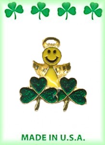 Irish & St. Patrick's Smiley Angel PIN