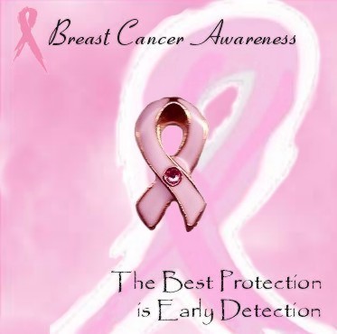 BREAST CANCER Crystal  Awareness Ribbon Pin