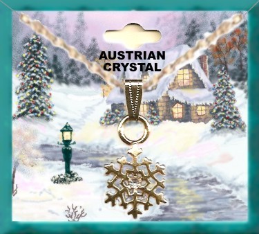 Christmas Snowflake Austrian Crystal Necklace