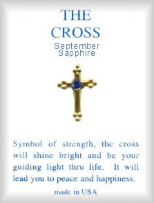 Cross BIRTHSTONE Inspirational Pin