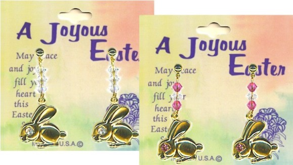 Easter Austrian Crystal Bunny Pierced Earring Assortment