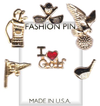 Golfer's Lapel or Hat Pin Assortment