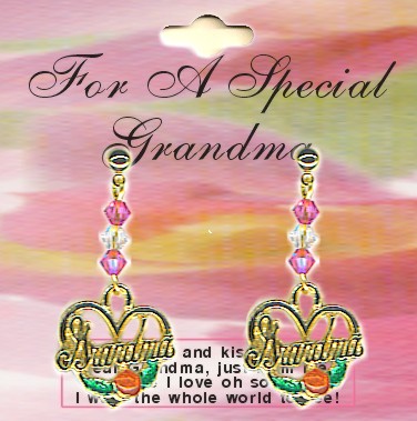 Grandma Austrian Crystal Pierced EARRING