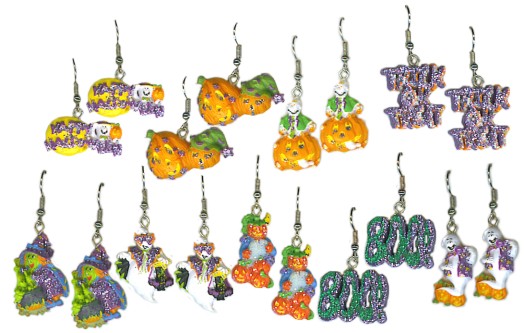 Halloween DANGLE Pierced Earring Assortment