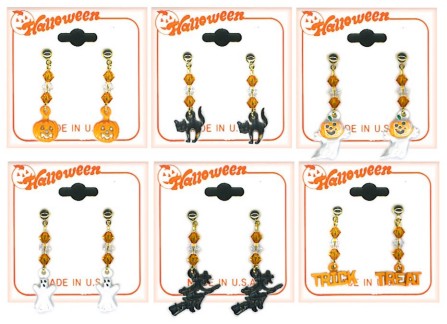 Halloween Drop Austrian Crystal Pierced Earrings