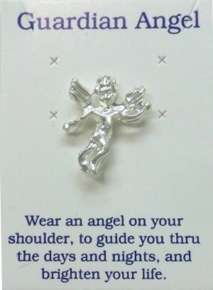 Guardian Angel  STERLING Plate Pin