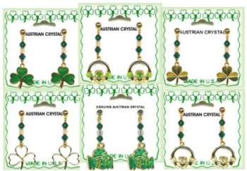 Irish Assorted Austrian Crystal Dangle EARRINGS