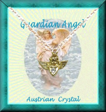 Guardian Angel Austrian Crystal Stone Necklace