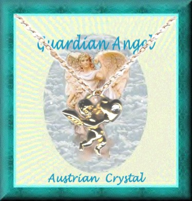 Guardian Angel Austrian Crystal Stone Necklace With Heart