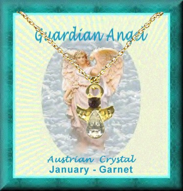 Guardian Angel Birthstone Angel 18 Inch Necklace