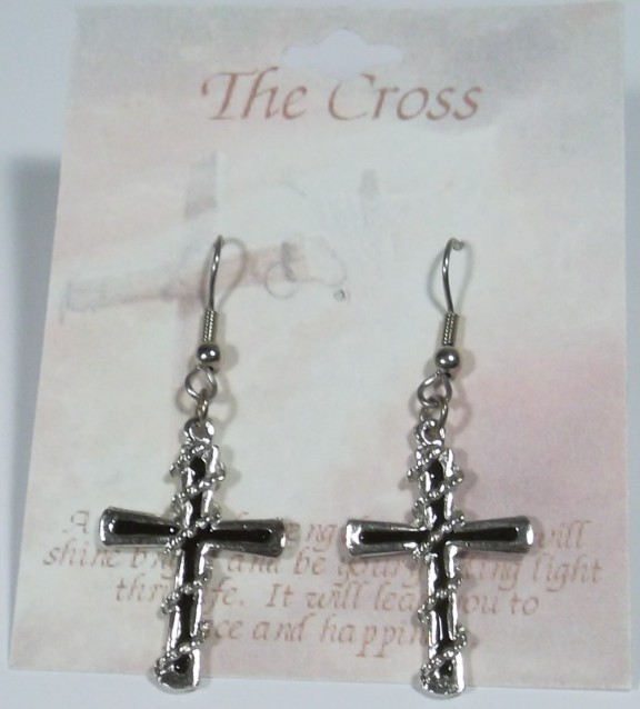 Cross DANGLE Pierced Earrings