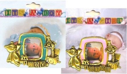 It's A Boy / It's A Girl Photo Brooch Pins