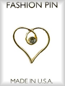 Heart Crystal Lapel PIN