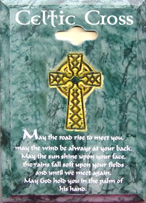 Irish Austrian Crystal CeltiC Cross Lapel Pin