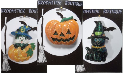 Halloween Glitter Brooch Pins Assortment