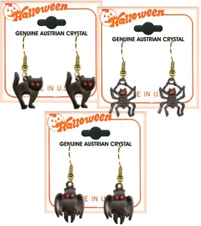 Halloween Austrian Crystal DANGLE Earring Assortment