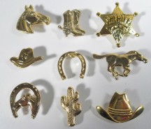 Country WESTERN Lapel Pin Assortment in 36 Piece Display