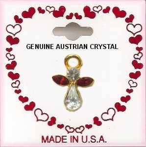 VALENTINE Crystal Angel  Pin