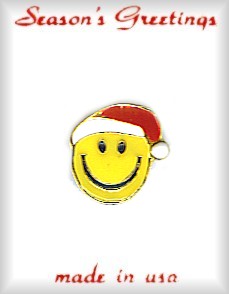 Santa Smiley Face  Pin