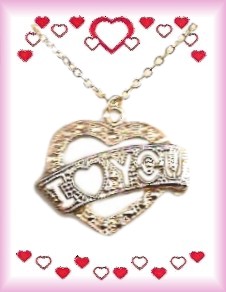 VALENTINE ''I Love You'' Heart Necklace